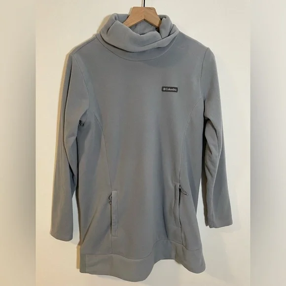 Columbia Women's Ali Peak Fleece Tunic Size Medium Light Blue / Gray Soft Cozy - Picture 2 of 10